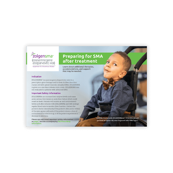 Preparing for SMA after treatment: learn about additional therapies, accommodations, and support that may be needed.